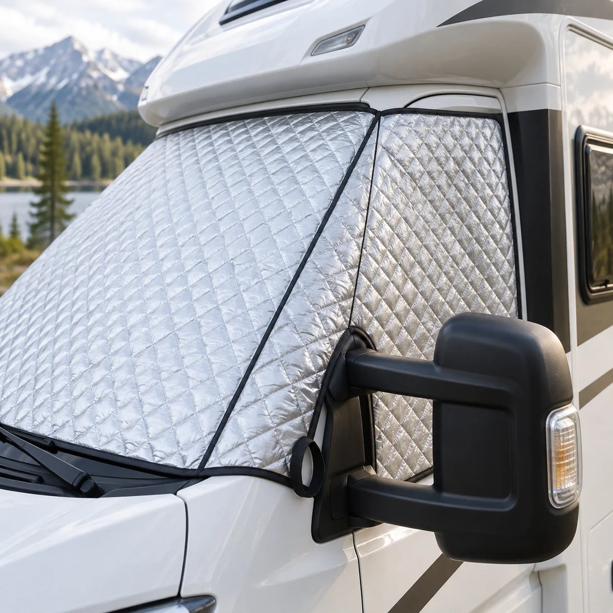 Termoovertræk til autocamper – udvendigt og mørklæggende, 211 × 171 cm