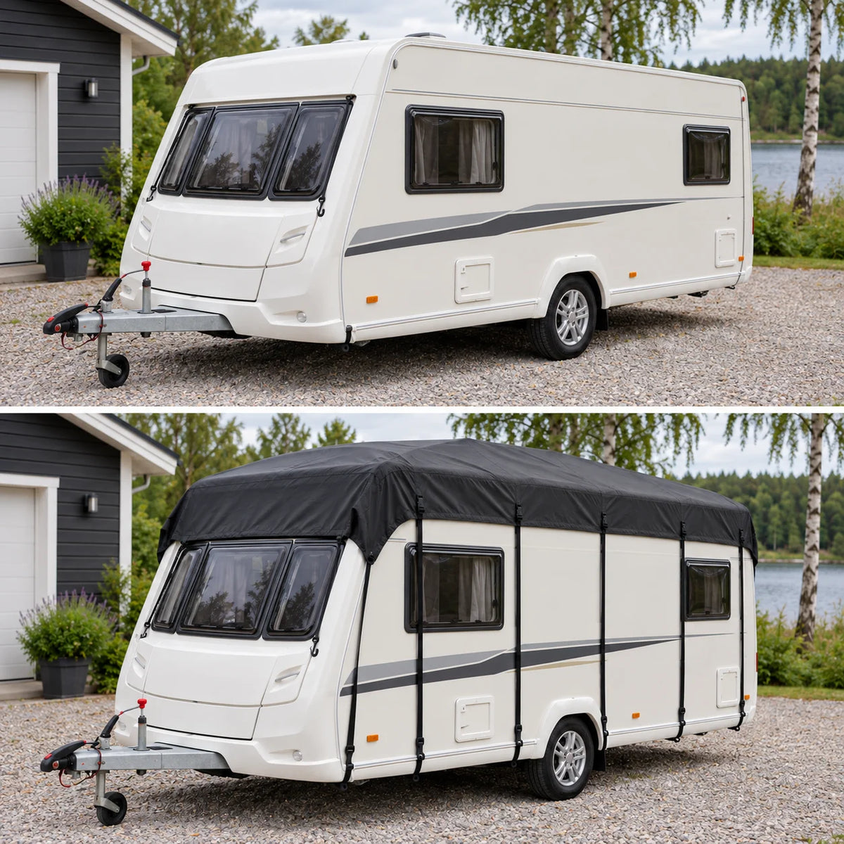 Tagovertræk til autocamper og campingvogn – 3 m bredt