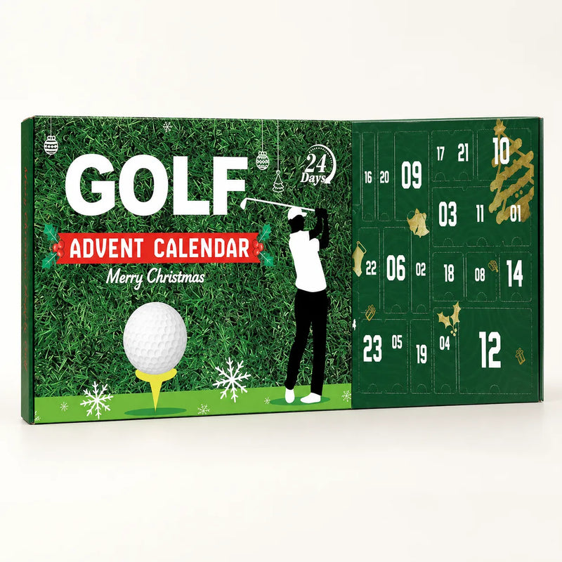 Golfspiller på forsiden, lågerne på indersiden